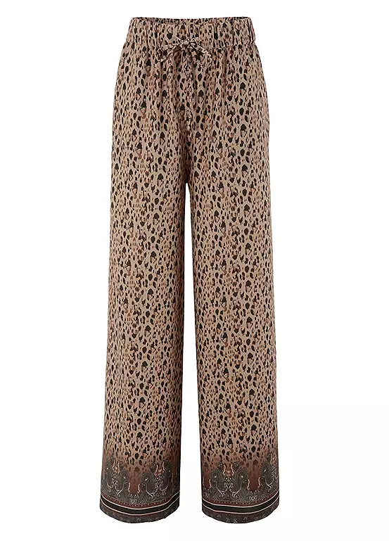 Aniston Animal Print Slip-On Palazzo Trousers - Image 2
