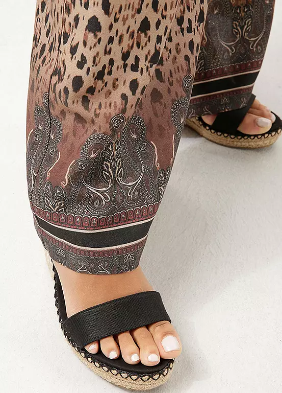 Aniston Animal Print Slip-On Palazzo Trousers - Image 5