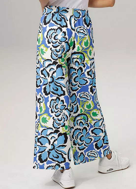 Aniston Floral Print Straight Leg Trousers - Image 3