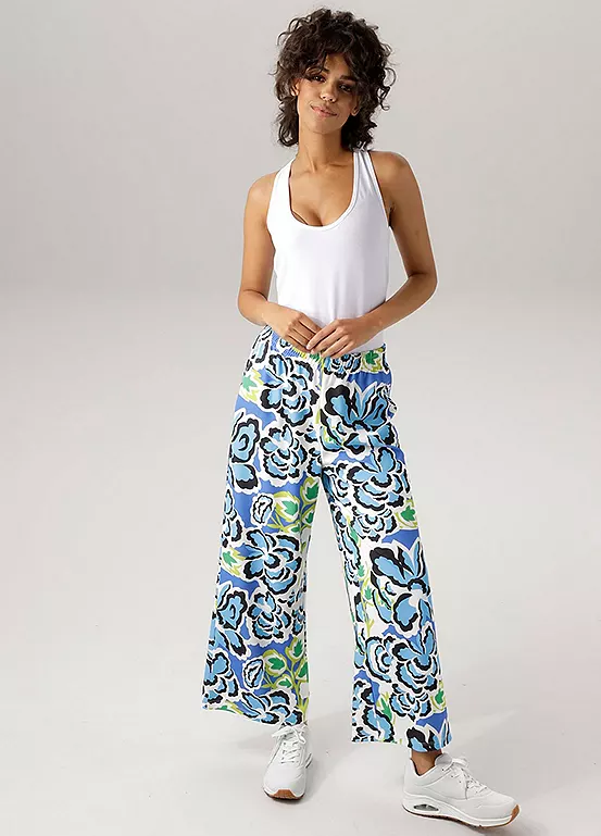 Aniston Floral Print Straight Leg Trousers - Image 5