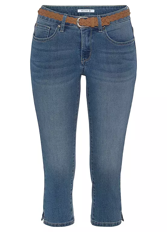 DELMAO Belted Slim Leg Capri Jeans - Image 2