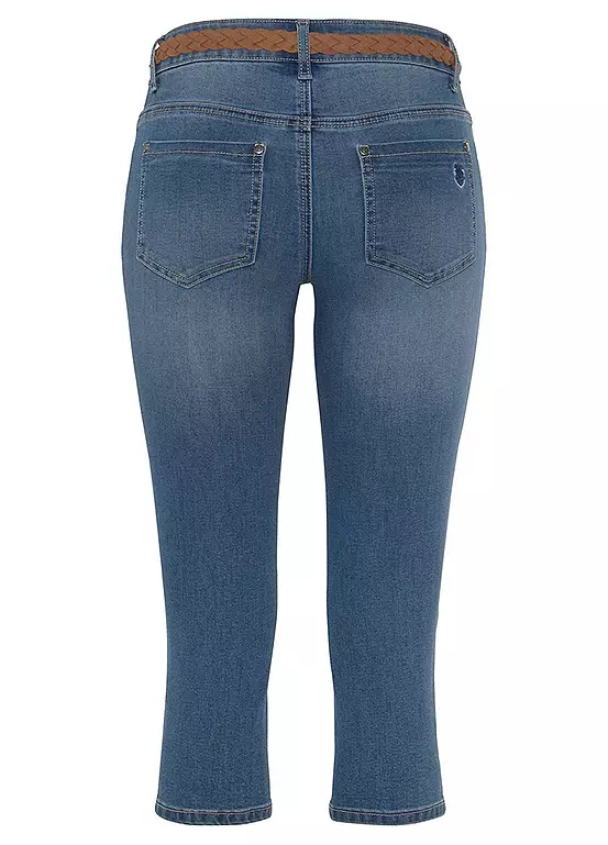 DELMAO Belted Slim Leg Capri Jeans - Image 8