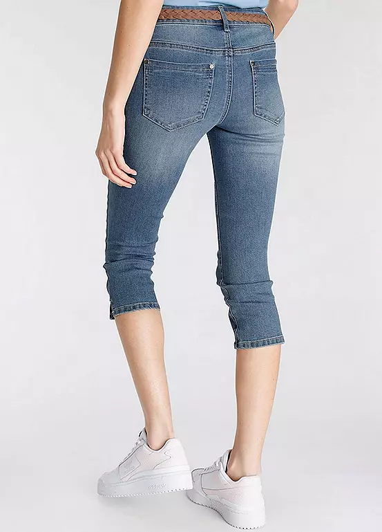 DELMAO Belted Slim Leg Capri Jeans - Image 3