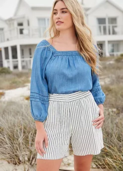 Freestyle Bella Stripe Linen Shorts