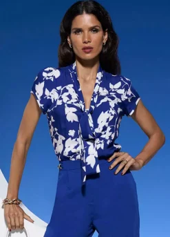 Heine Floral Print Bow Tie Blouse