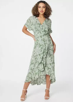Izabel London Paisley Print Wrap Midi Dress