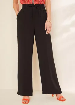 Kaleidoscope Black Wide Leg Pull On Trousers