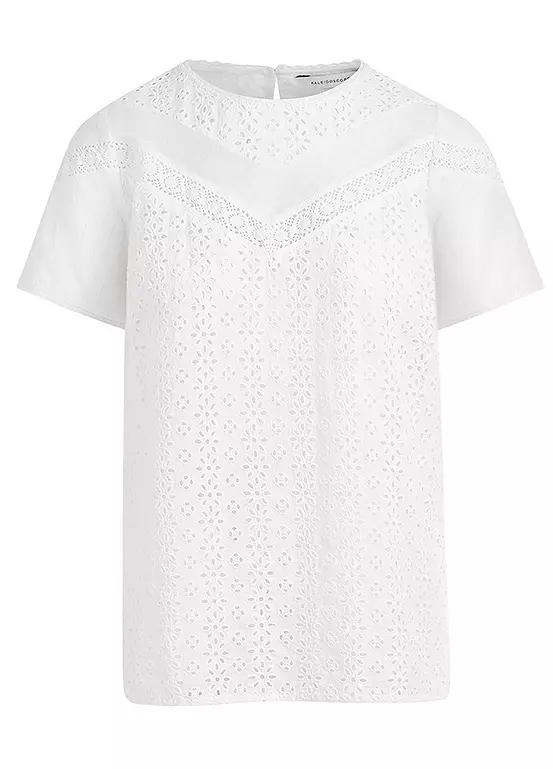 Kaleidoscope Broderie & Mesh Panel Top - Image 2