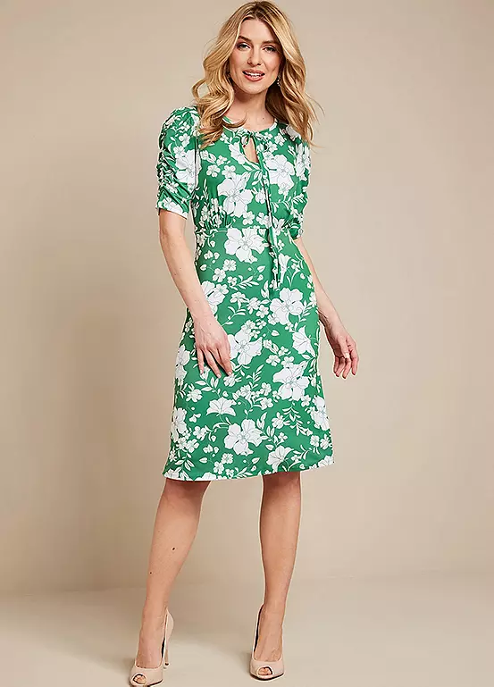 Kaleidoscope Green Floral Print Dress - Image 3