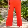 Kaleidoscope Red Scarlett Wide Leg Crop Trousers