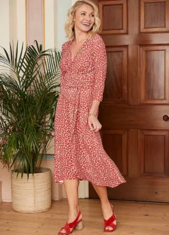 Kaleidoscope Soft Touch Leopard Print Wrap Dress