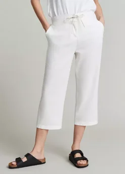 Kaleidoscope White Linen Crop Trousers