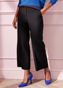 Kaleidoscope Wide Leg Crop Black Trousers