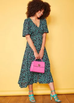 Love Mark Heyes Floral Print Midi Tea Dress