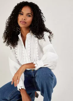 Monsoon Iva Lace Trim Blouse