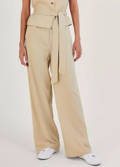 Monsoon Jenny Trousers In Linen Blend