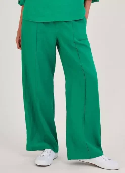 Monsoon Linen Wide Leg Pull On Trousers