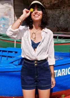 Monsoon Two-Button Denim Shorts With Sustainable Cotton