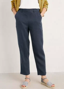 Seasalt Cornwall Trengwainton Linen Trousers - Navy