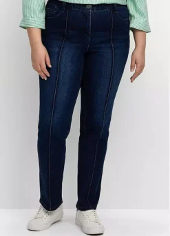 Sheego Straight Leg Jeans With Front Piping
