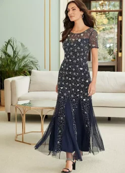 Together! Together Navy Beaded Maxi Dress