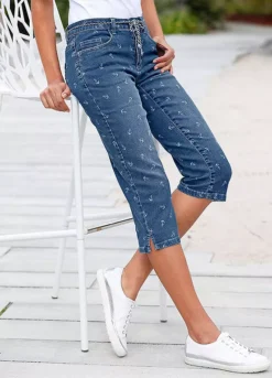 Witt Anchor Print Cropped Jeans