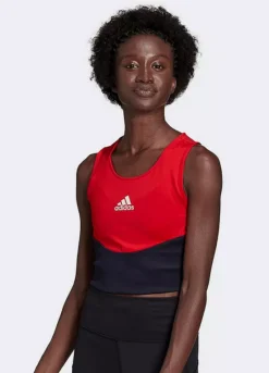 Adidas Performance ’Colourblock’ Cropped Tank Top