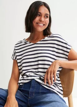 Bonprix Stripy Linen T-Shirt